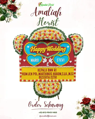 Karangan Papan Bunga Pernikahan di Selanbawak